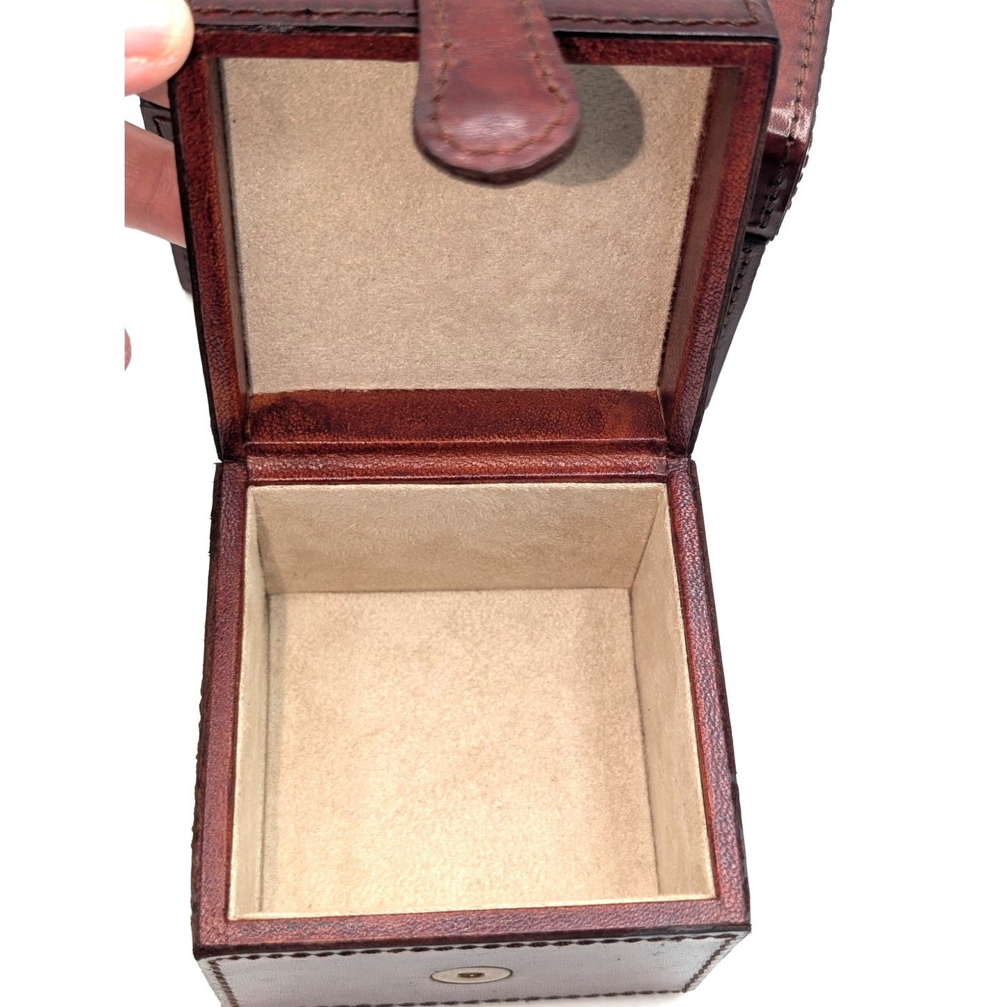 Park Hill Collection Set of 2 Leather Valet Decorative Storage Boxes