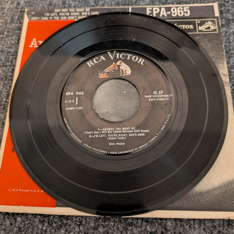 ELVIS PRESLEY Any Way You Want Me EPA 965 45 7" Vinyl Record EP