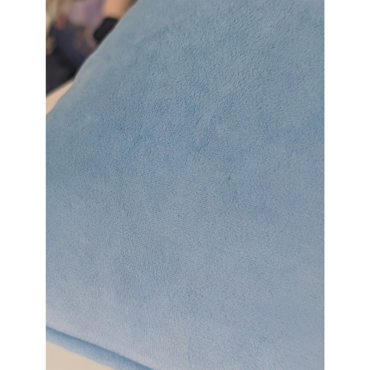Light Blue Velvet Zippered Down Filled Insert Pillow