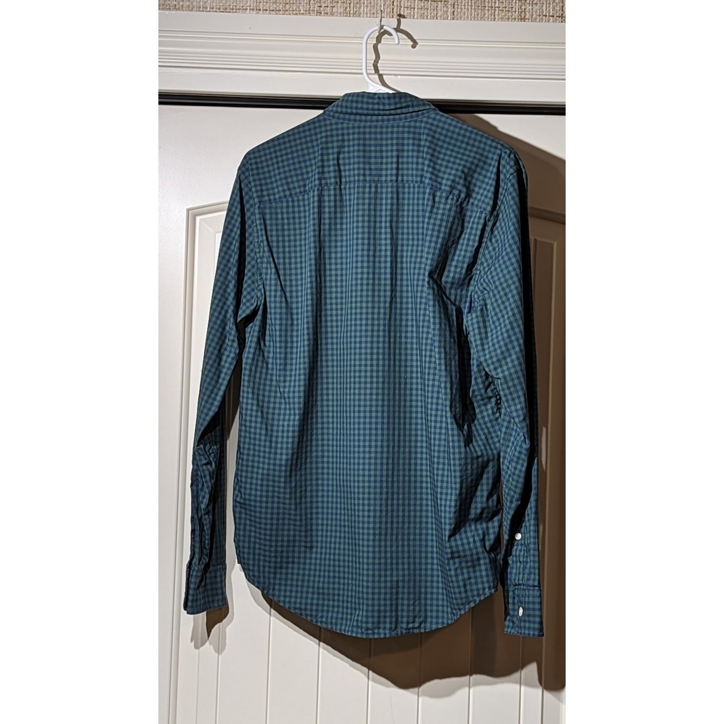 Abercrombie & Fitch Green/Navy Check Men's Button Down Shirt Size M