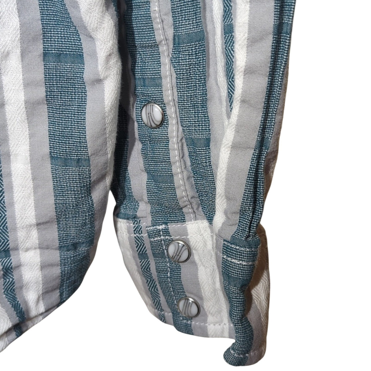 Cody James 100% Cotton Green Striped Pearl Snap Western Shirt Men's Size XL
