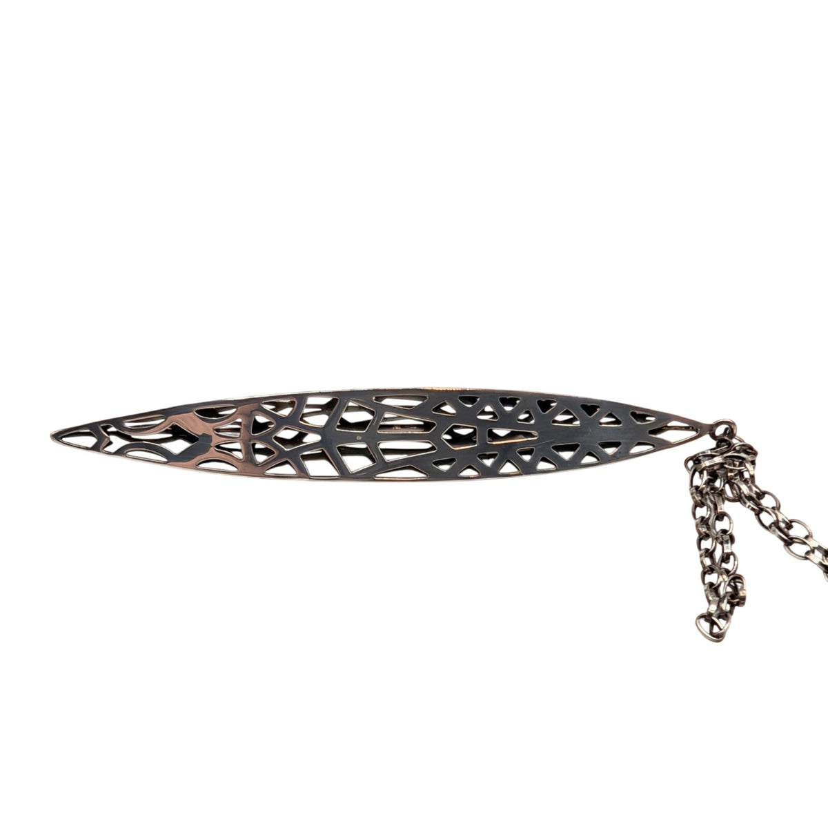 Vtg SILPADA Sterling Silver Stiletto Large Filigree Pendant 30" Chain Necklace