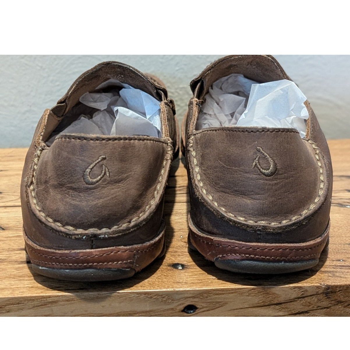 OluKai Moloa Slip-On Ray/Toffee Loafer Shoes Mens Size 8