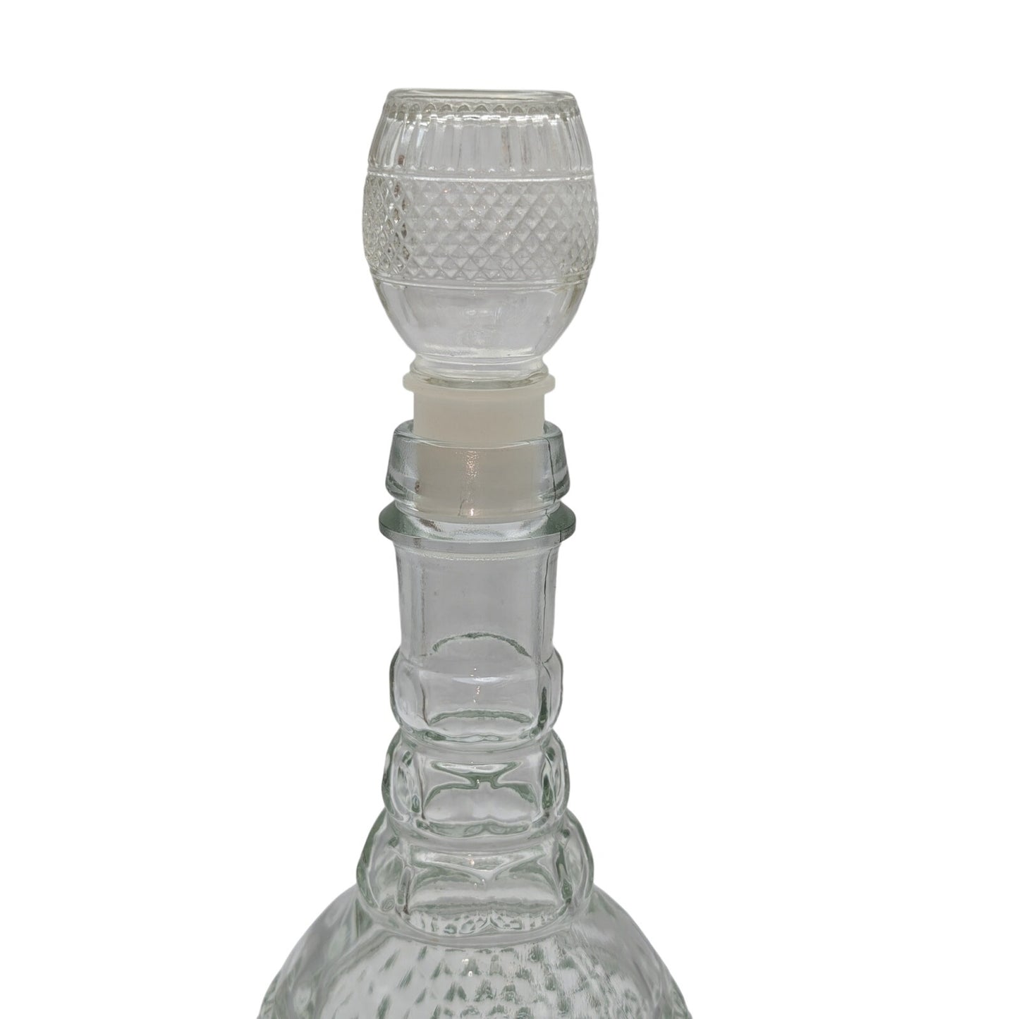 Vintage Diamond Cut Glass Decanter MD -- 1975 Mogen David Bar Wine Bottle