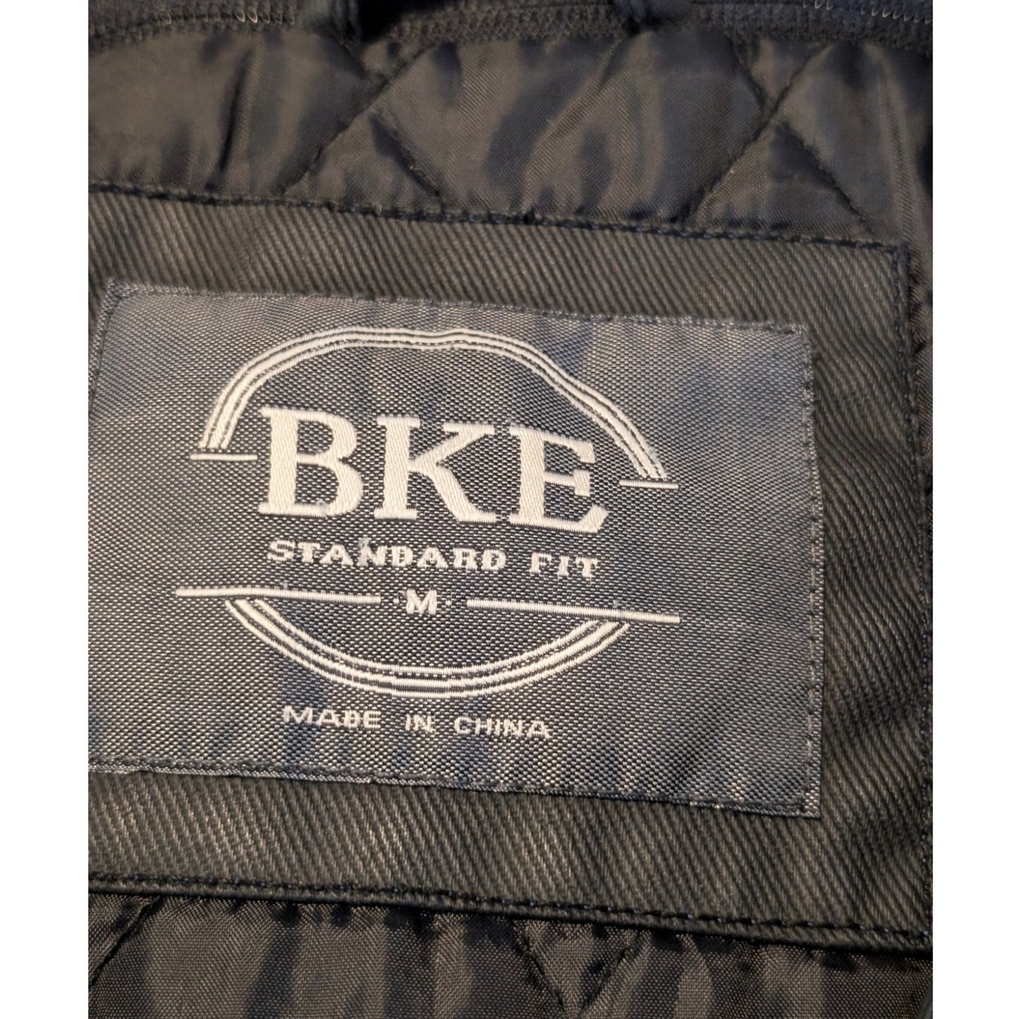 BKE Standard Fit Washed Out Charcoal Front Zip Removable Hood Bikers Jacket Sz M
