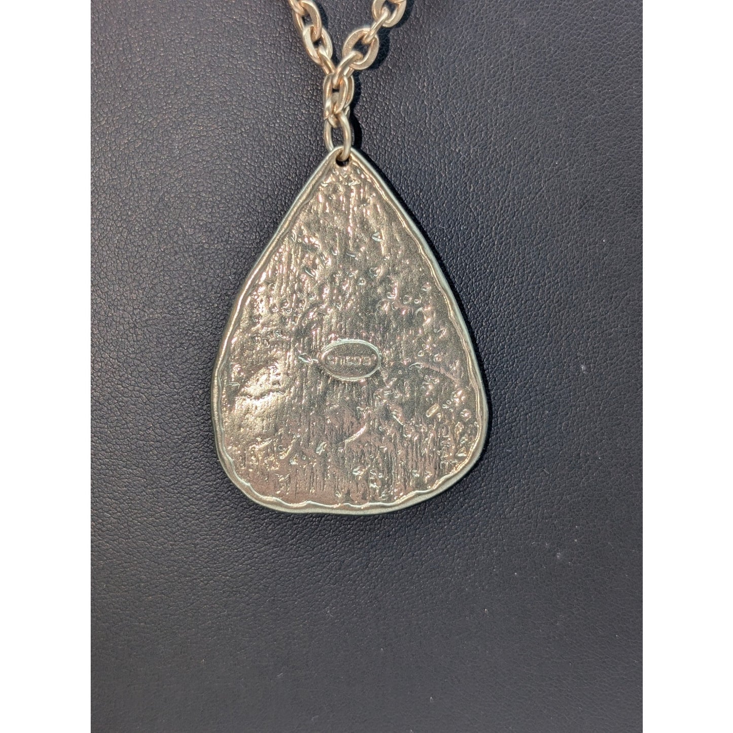 Chico's Monica Gold Tone Chain & Orange Teardrop Pendant 18"-22" Necklace NWT