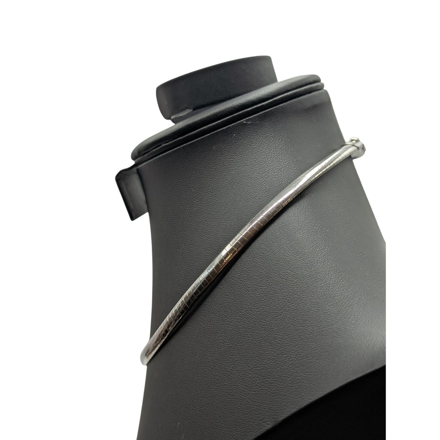 Vintage Silver Tone Omega Fold Over Clasp Necklace