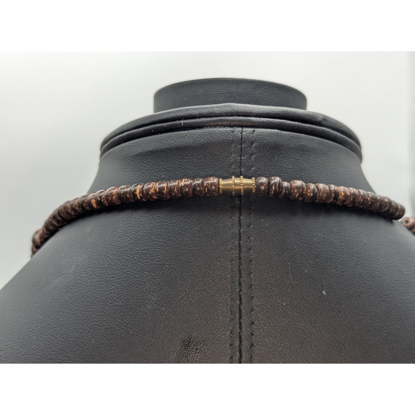 Tribal Lion Tiger Giraffe Carved Animal Coconut Shell Bead Barrel Clasp Necklace