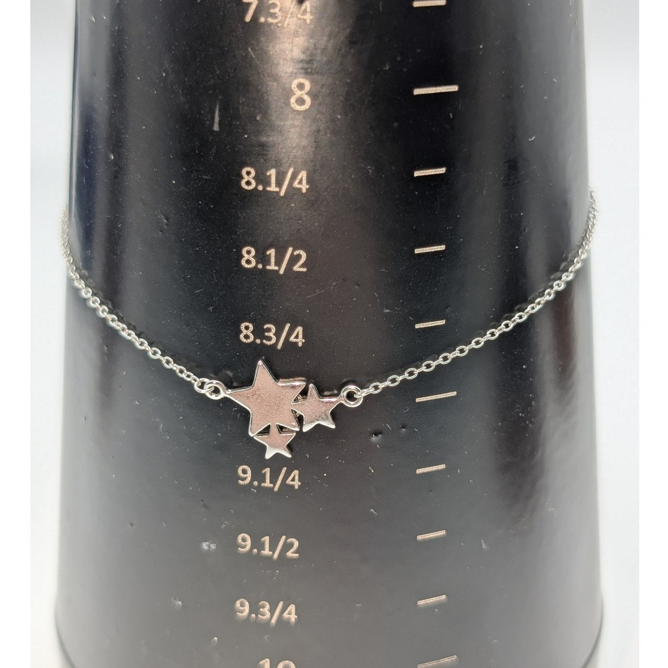 925 Sterling Silver Three Star Multi-Size Ankle Bracelet