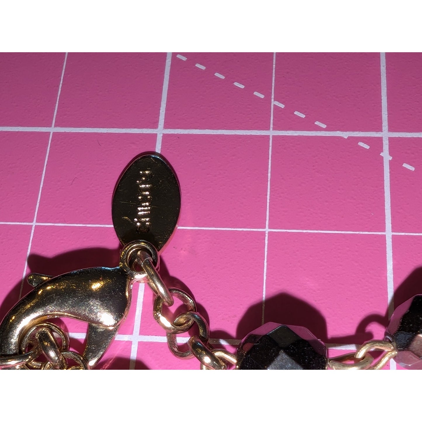 Chico's Metallic Rhinestone Gold Tone Crystal Beaded Necklace