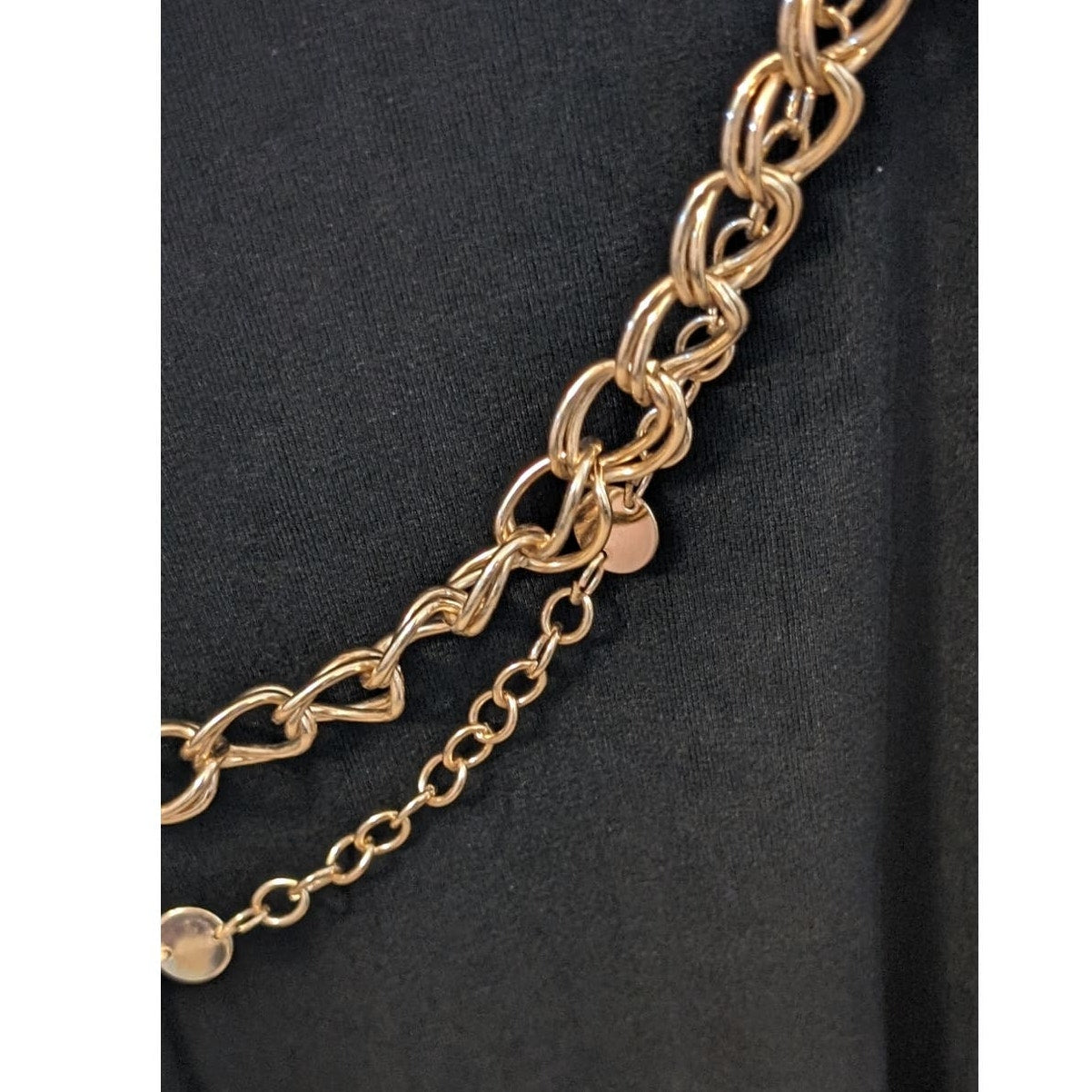 Vintage Gold Tone Double Chain Link Belt 41-48"