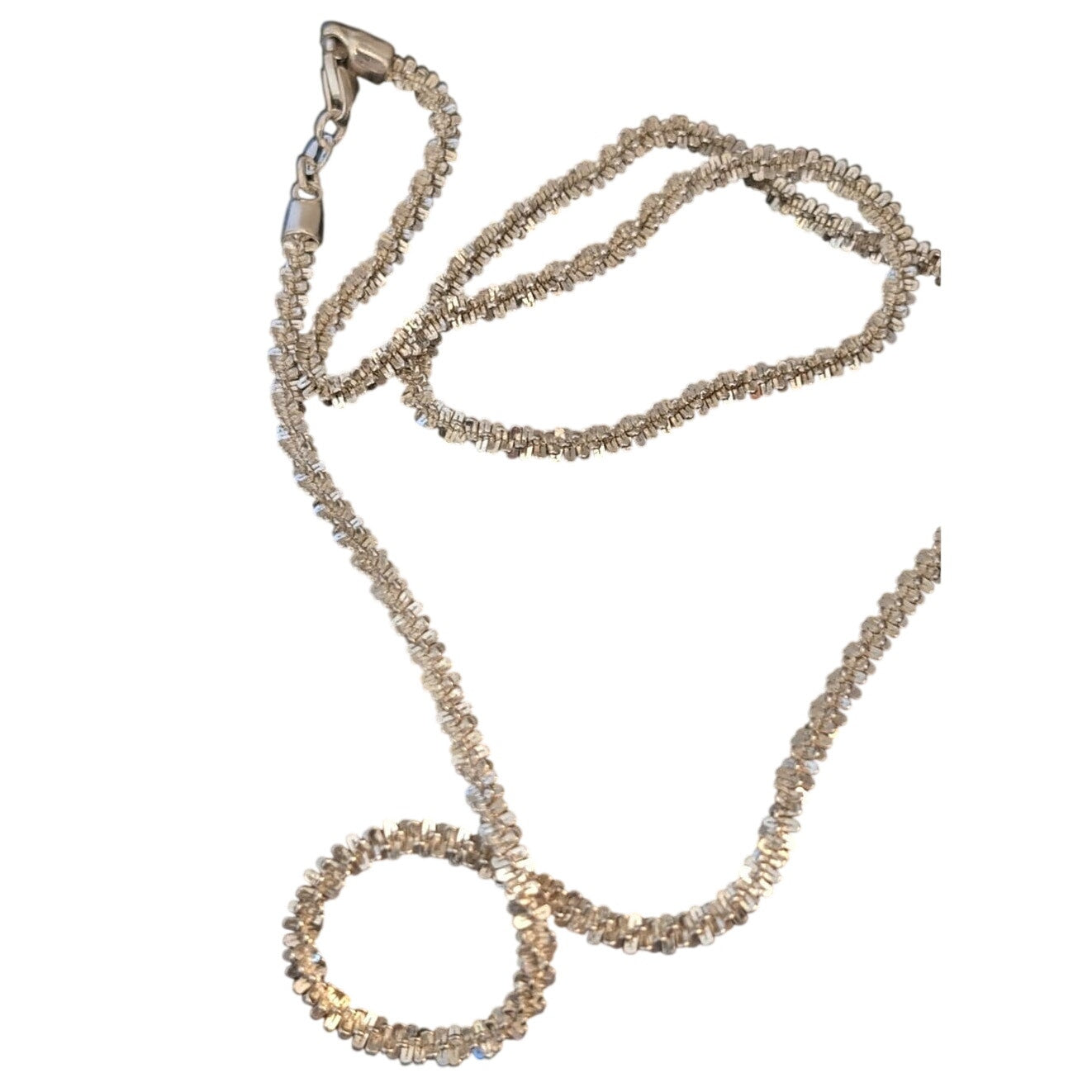 4mm Margherita Sparkly Spiral 925 Italy Sterling Silver Chain 20" Necklace