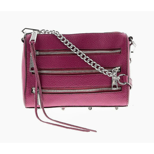 Rebecca Minkoff Mini Port Raspberry Pebble Leather Crossbody Handbag