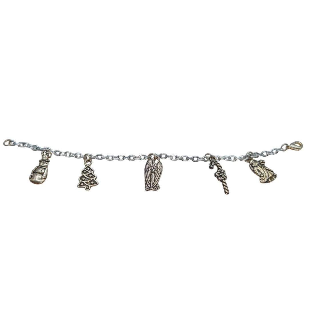 Silver Tone Christmas Charm Bracelet