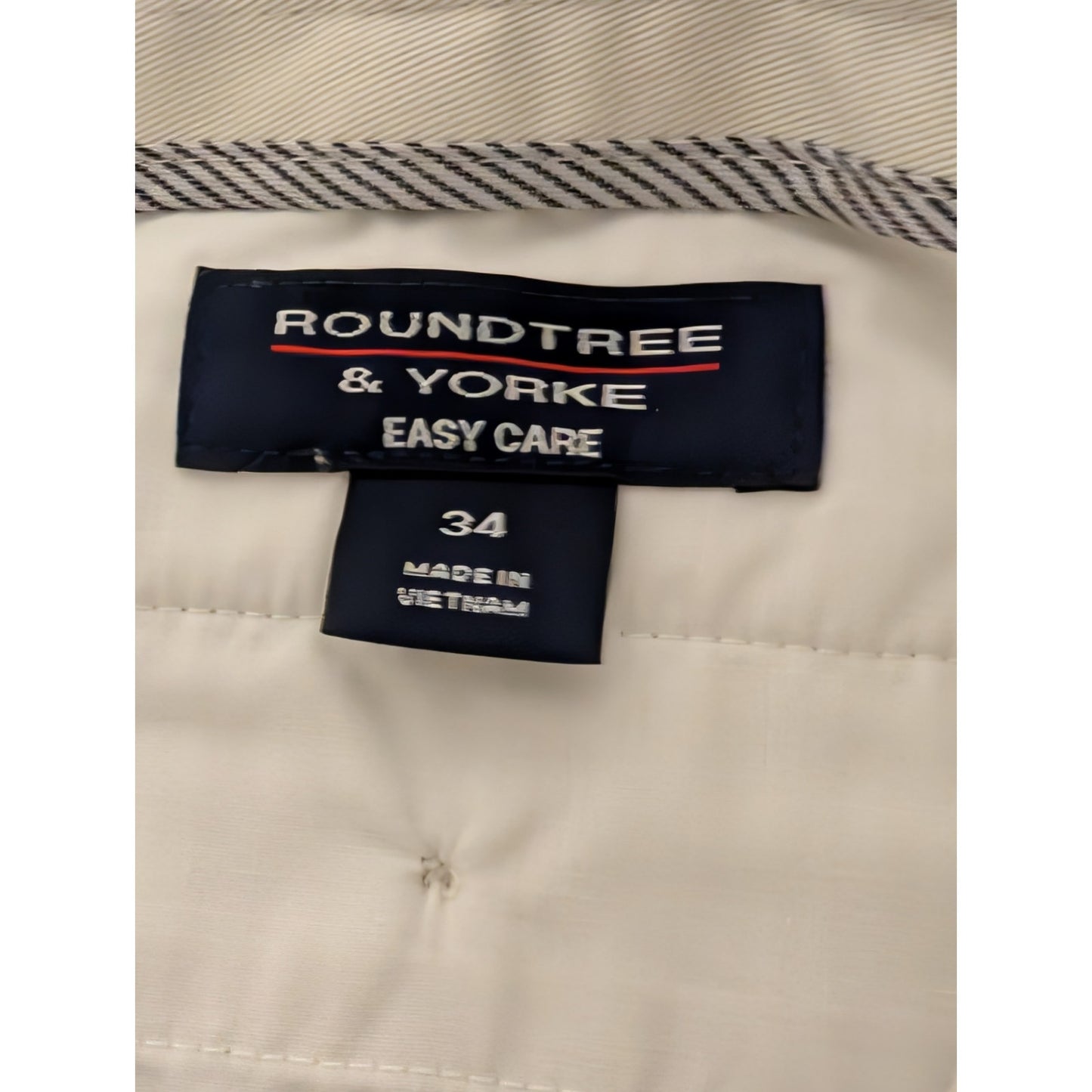 Roundtree & Yorke NWT Travelsmart Stone Flat Front Washed Chino Shorts 34
