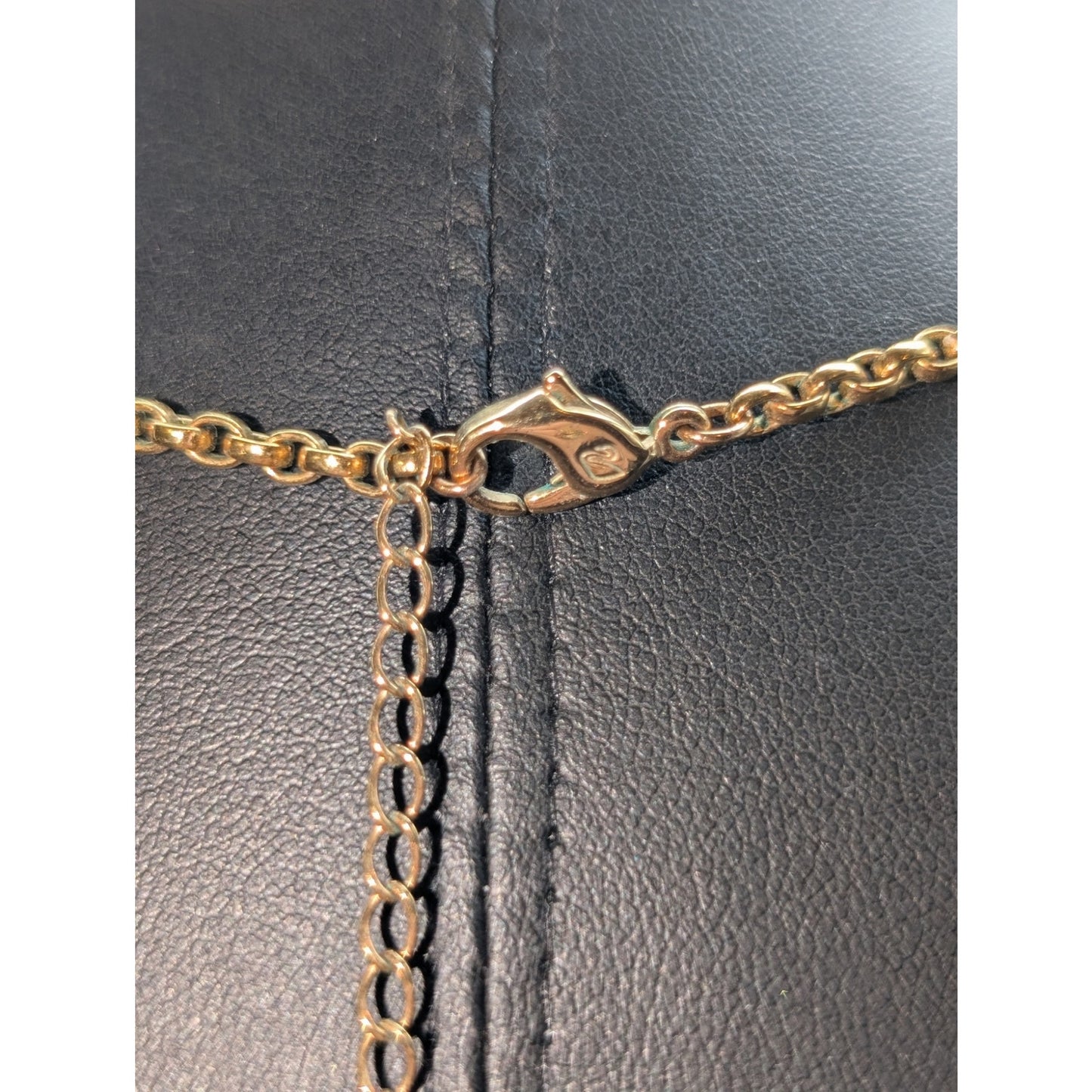 Swarovski Authentic BDIA Crystal Pendant Gold Tone Chain 17.75"-19.75" Necklace