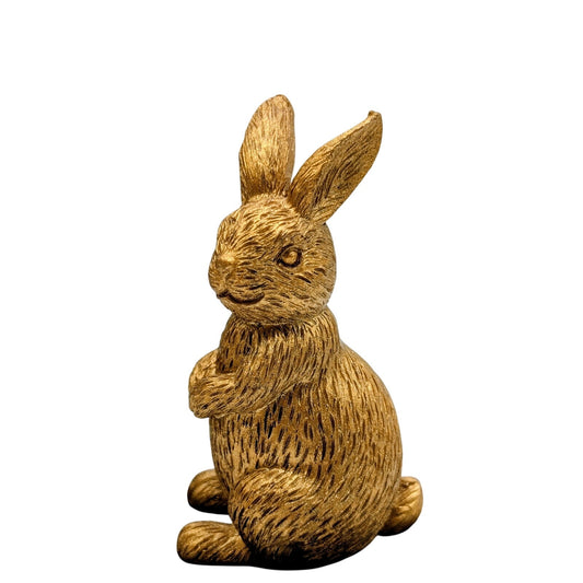 Gold Resin Bunny Figurine