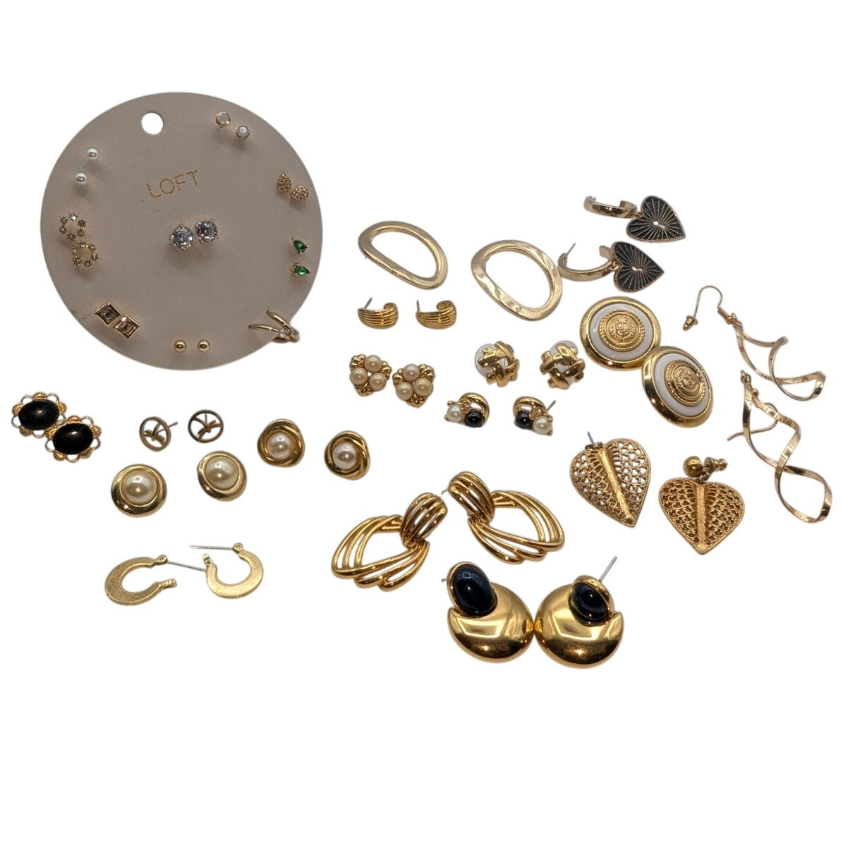 Lot of 25 Pair of Gold Tone Earrings