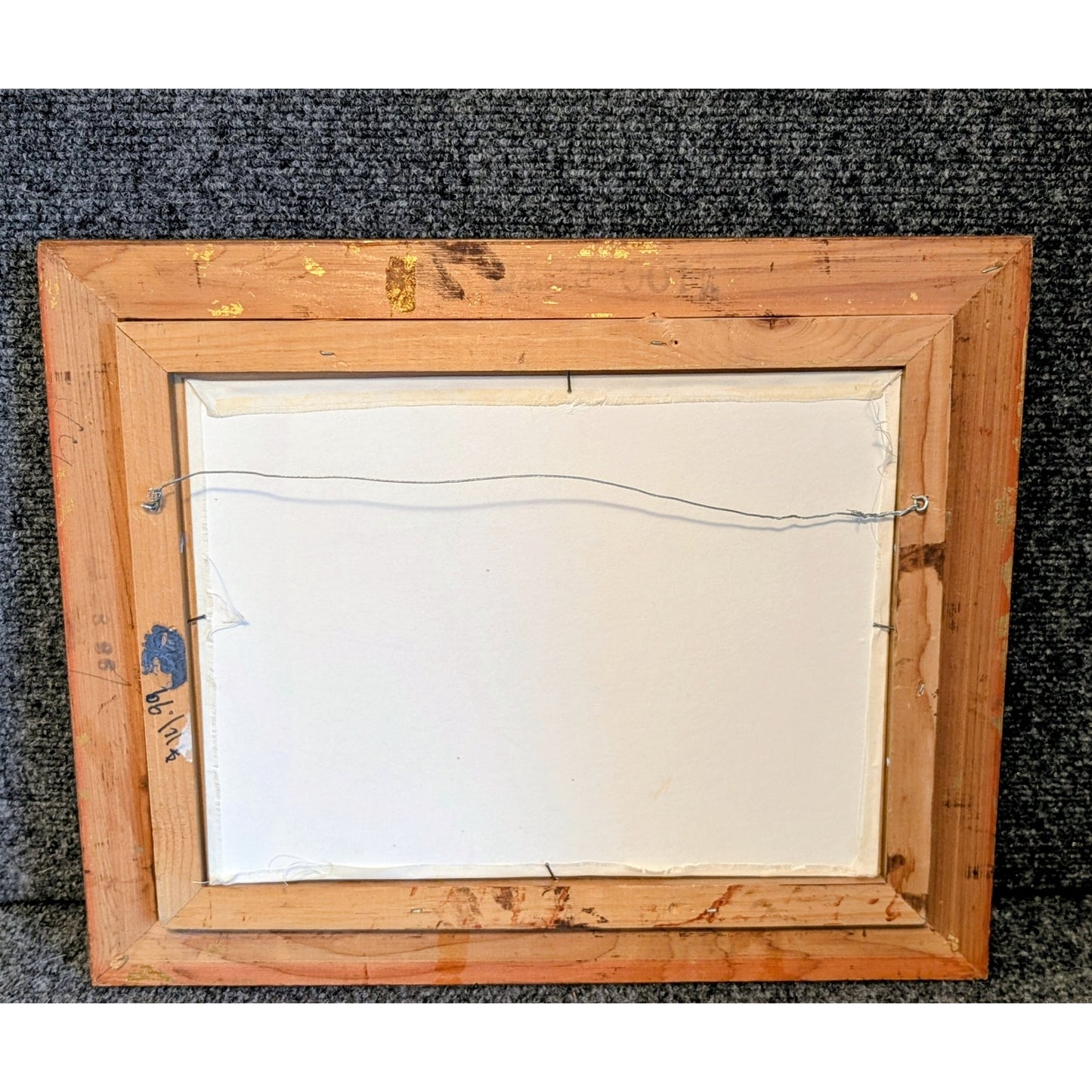 Vintage Ribbon & Lace Print Lady in Vintage Wood Frame
