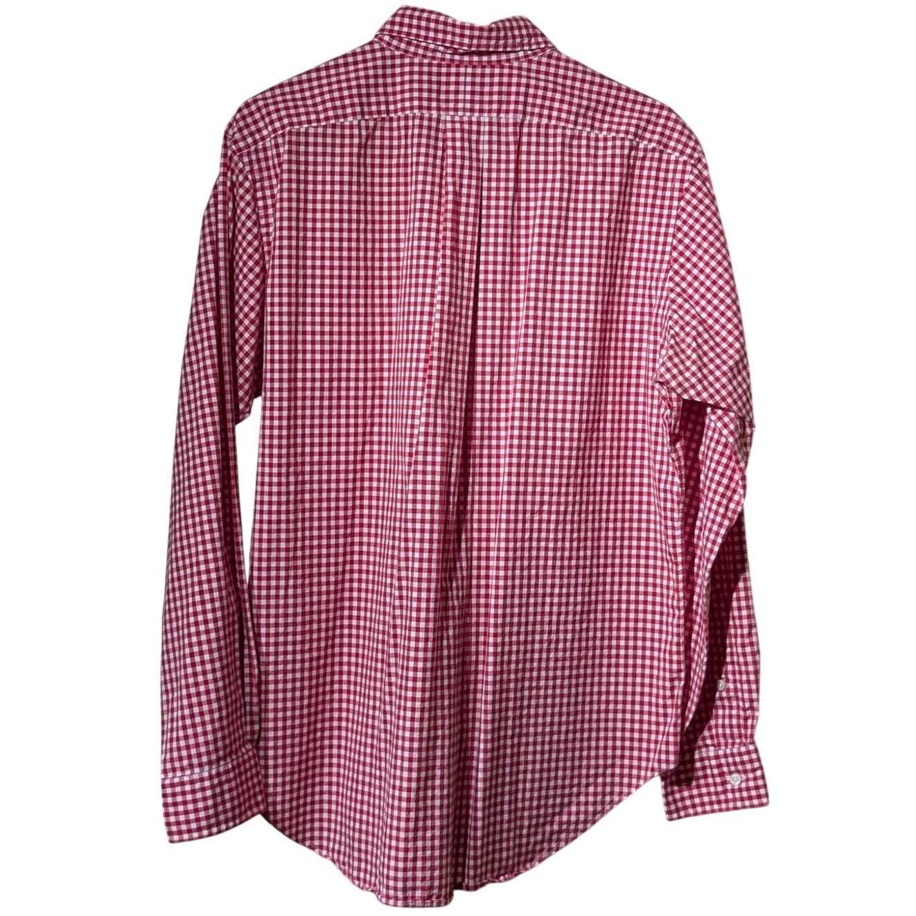 Vtg Ralph Lauren Classic Fit Red Gingham Check Cotton Button Down Shirt Size L