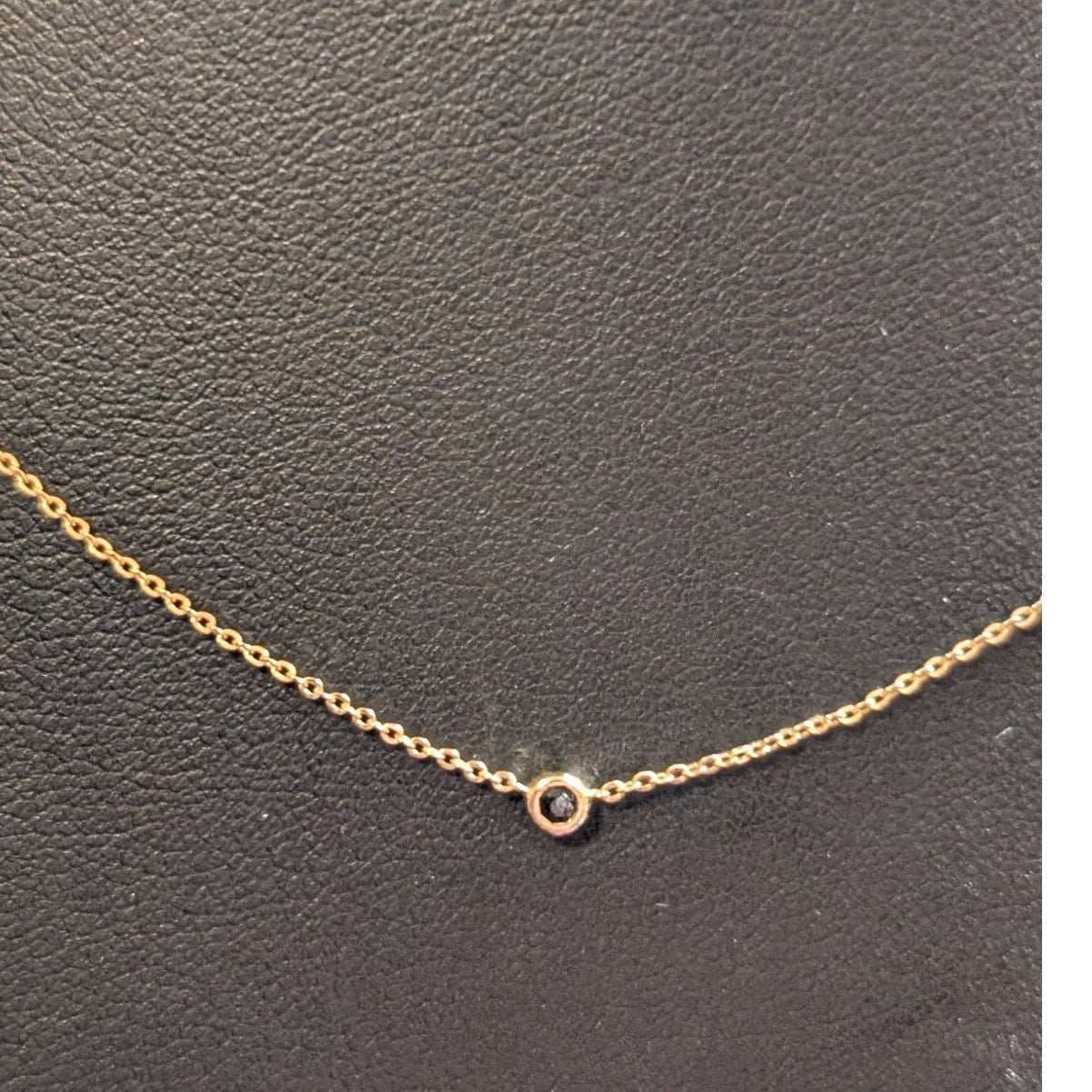 Dainty Bezel Set Floating Gemstone Gold Tone Chain Necklace