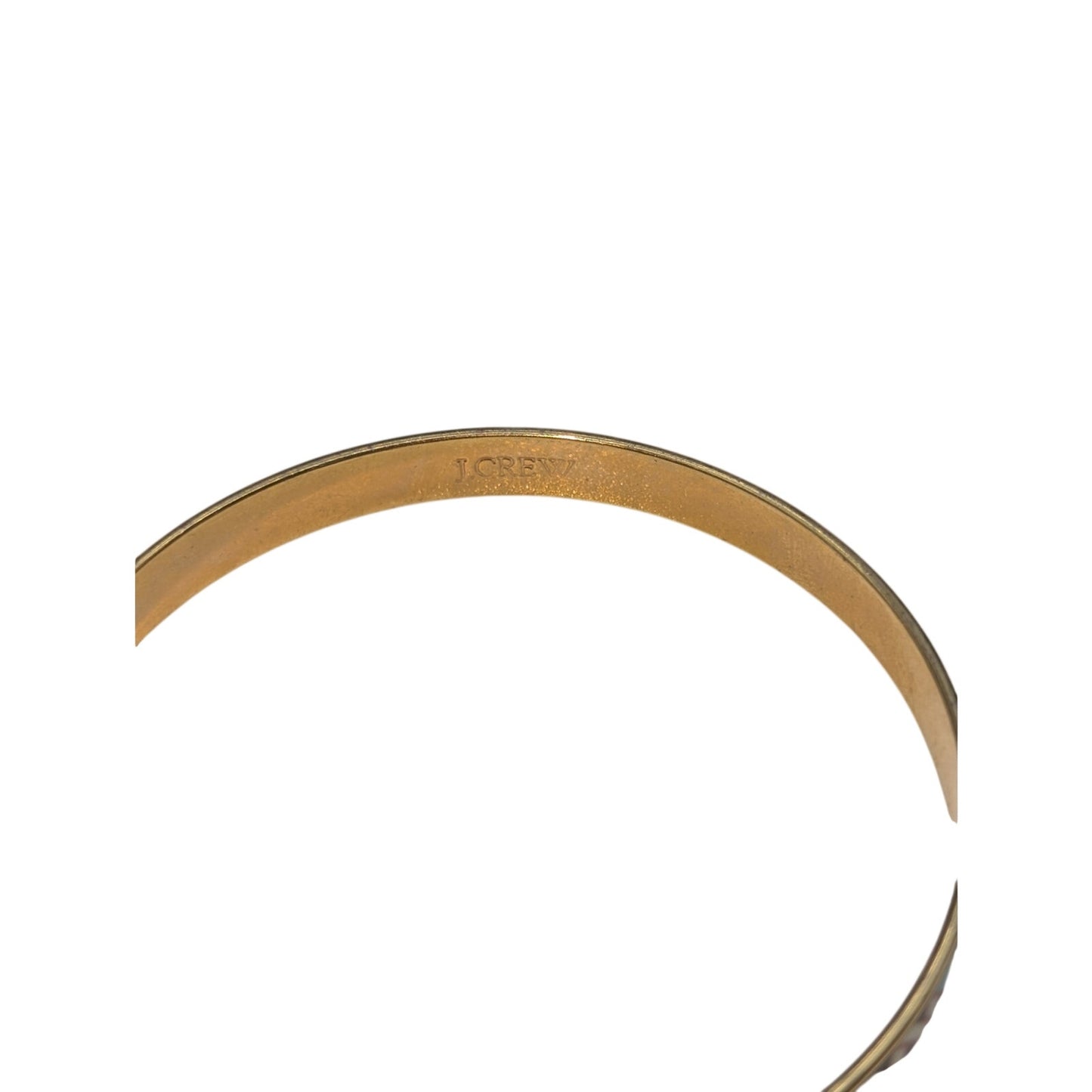 J.Crew 1/4" Brown Blue Green Cream Gold Tone 70s Vibe Bangle Bracelet