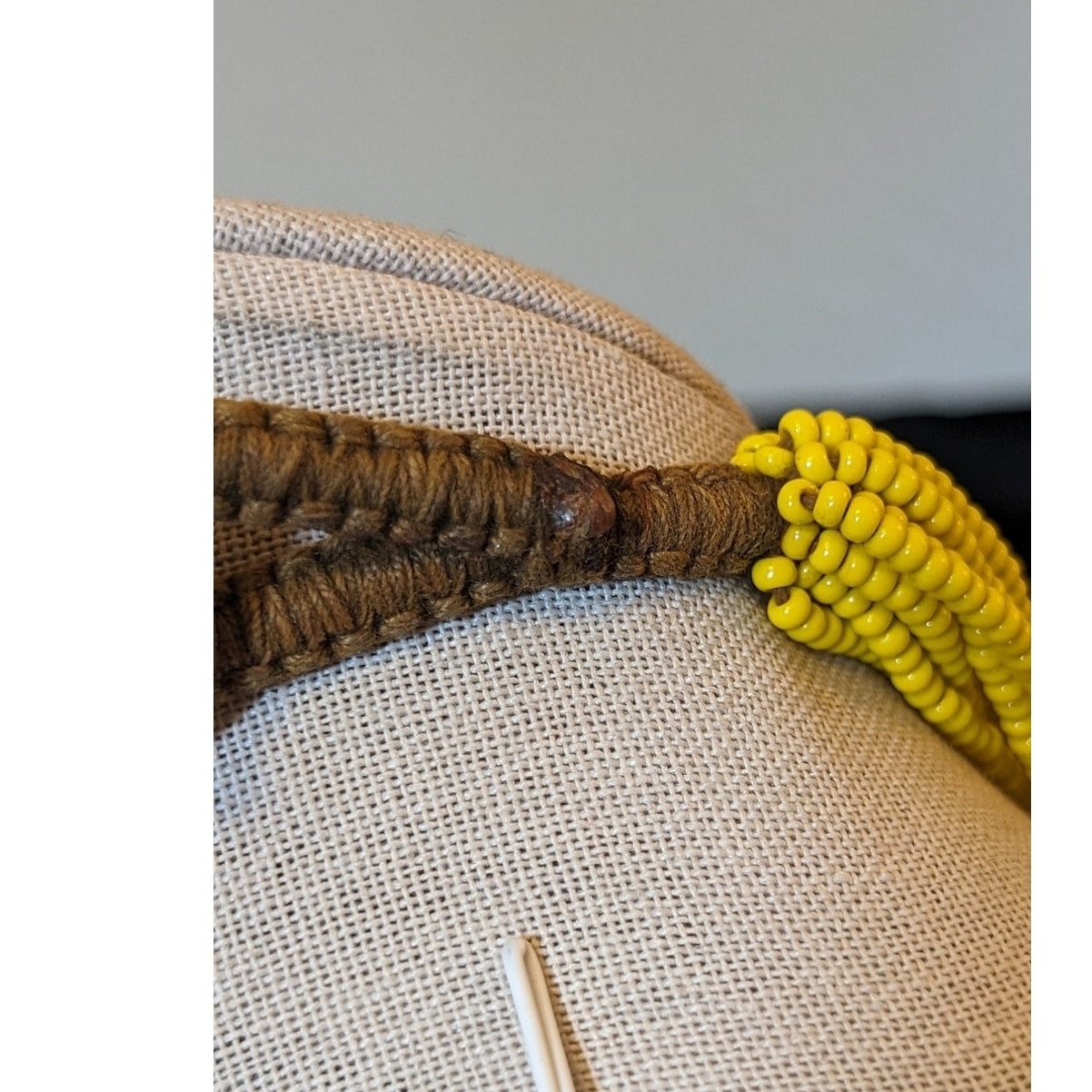 Naga Yellow 18 Strand Glass Seed Bead Ethnic Tribal Boho Necklace