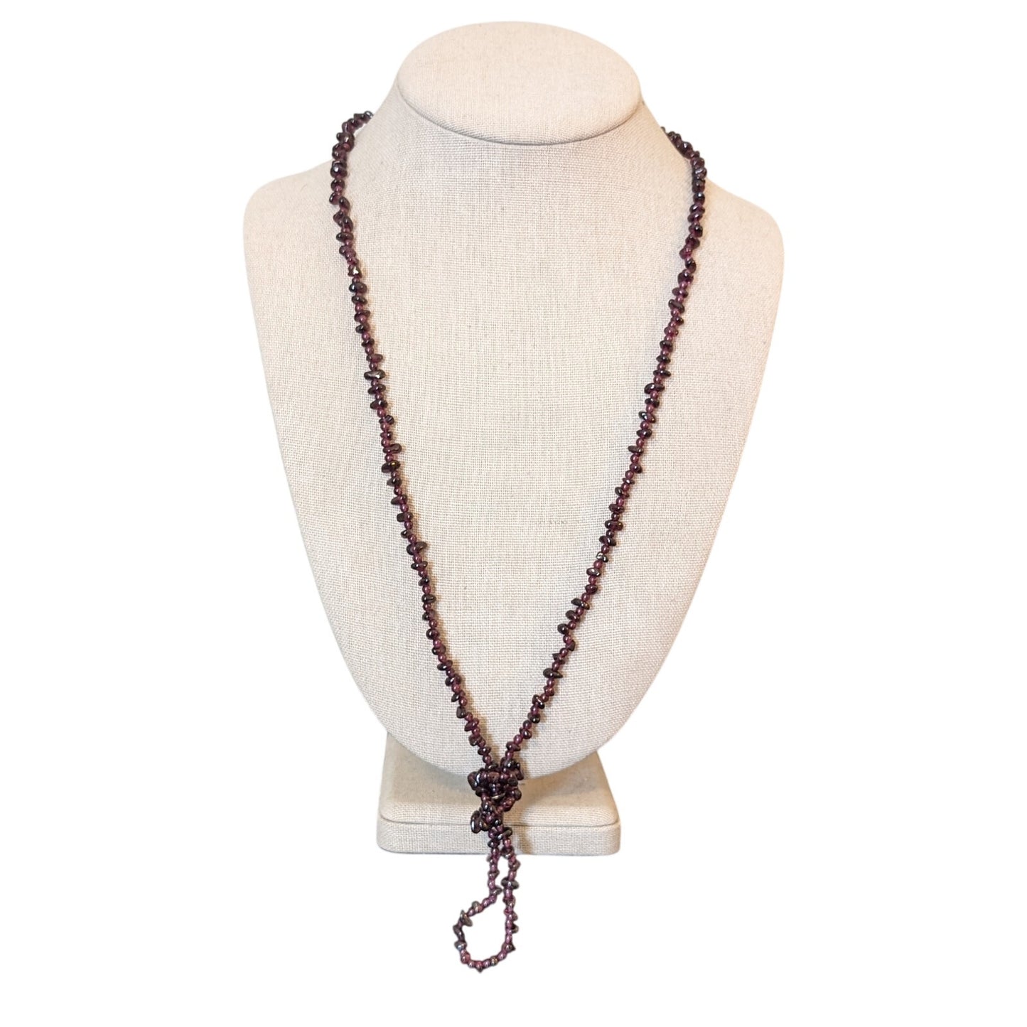 Natural Garnet Chip Bead 34" Necklace