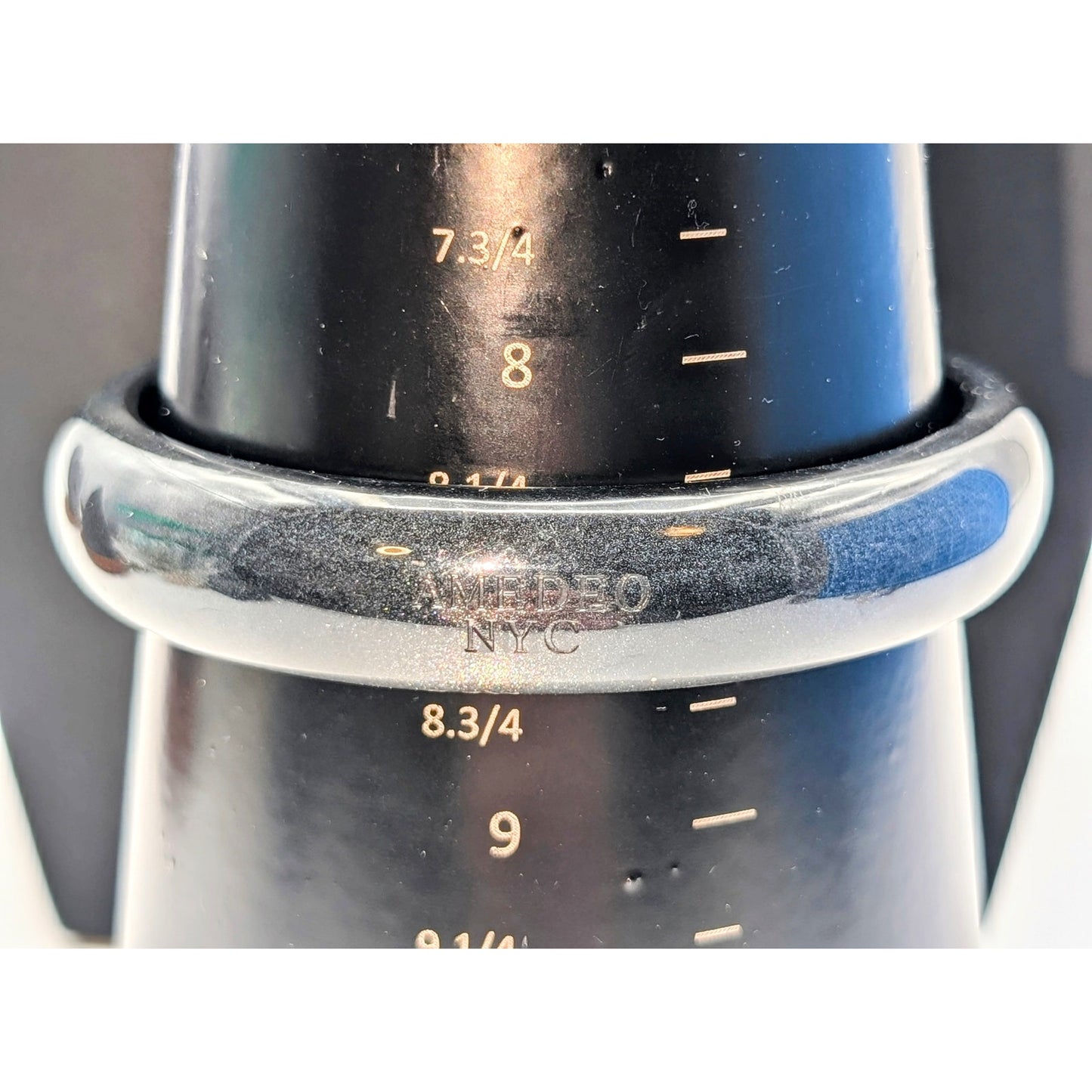 Vintage Signed Amedeo NYC Shimmering Lucite Black/gray Bangle Bracelet