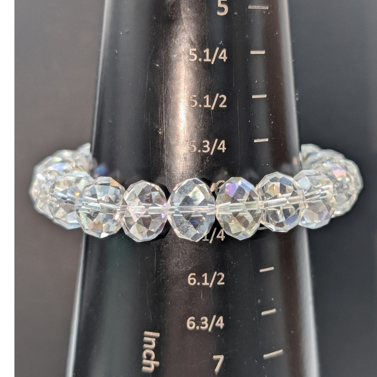 Faceted AB Crystal Beaded Stretch Bracelet