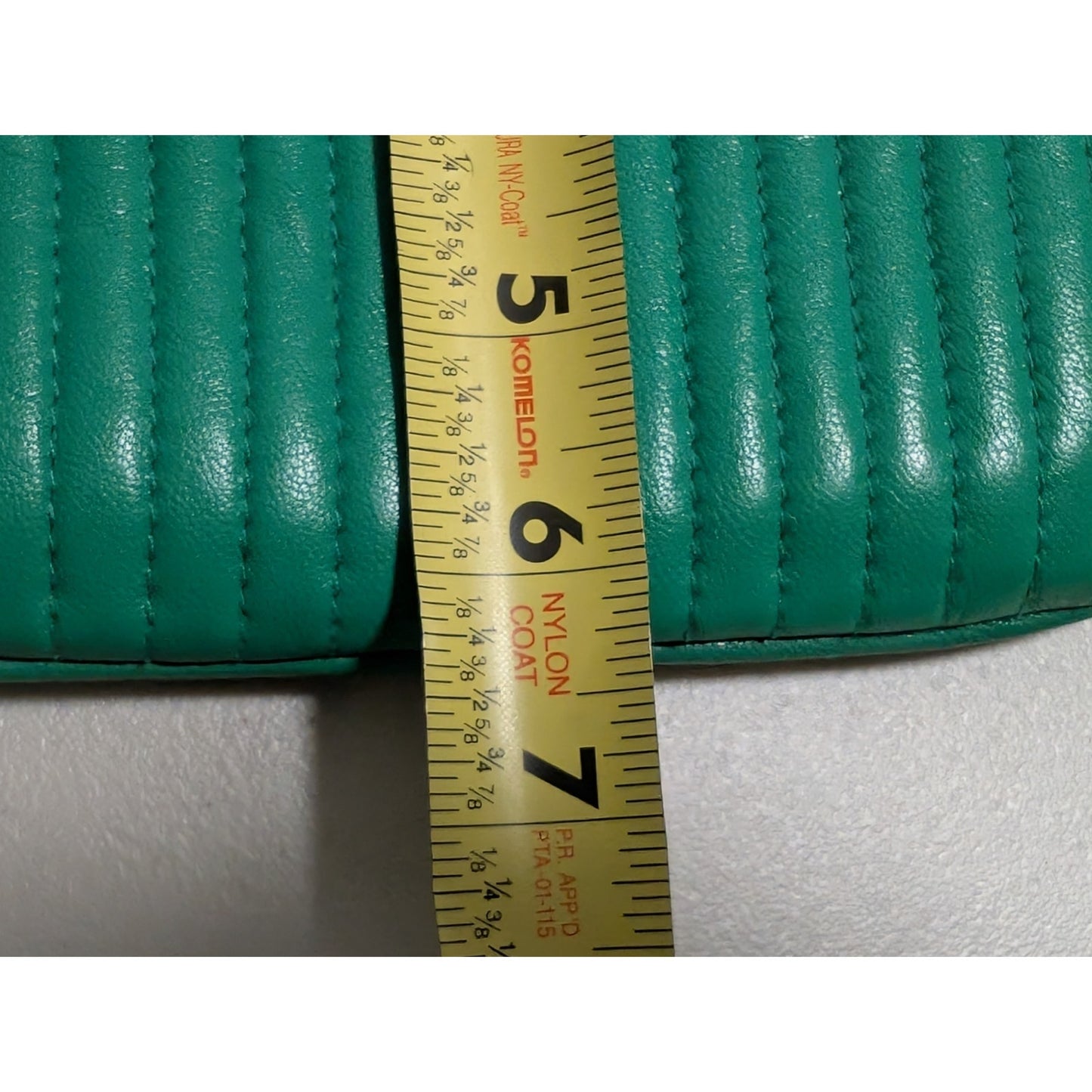 Anne Klein Cauldron Vintage Green Quilted Leather Chain Strap Lion Logo Handbag
