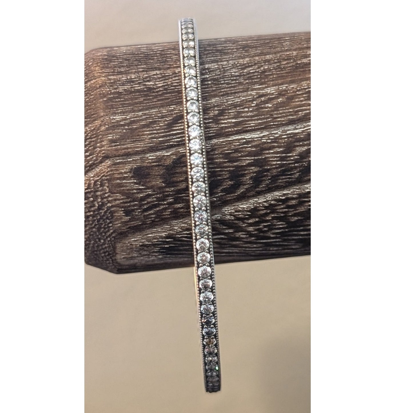 Retired Genuine Pandora Twinkling Forever Sterling Silver 925 Oval Bangle Sz 17
