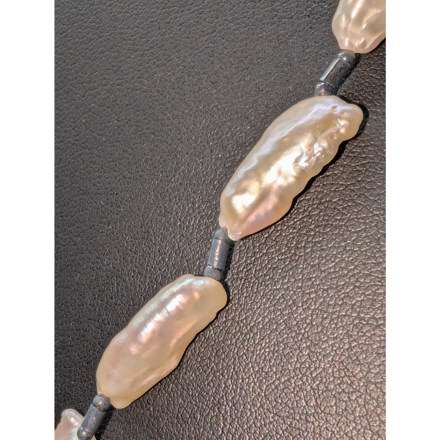 Freshwater Organic Biwa Baroque Pearl 925 Sterling Silver 22"-24.25" Necklace