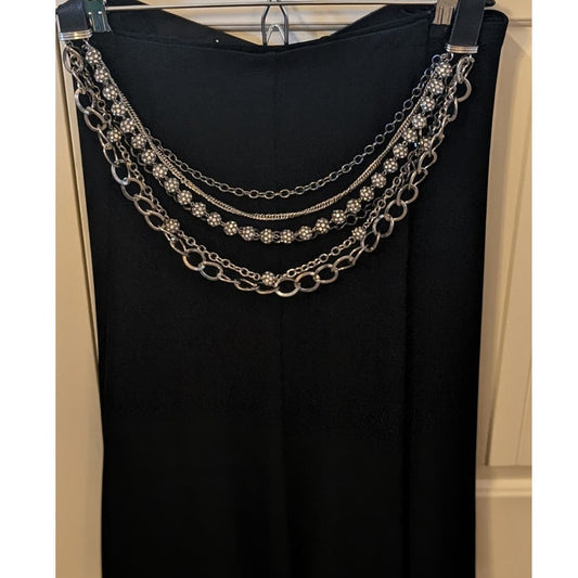 Multi-Strand Chain Link Rhinestone Disco Ball Belt Sz 34-37"