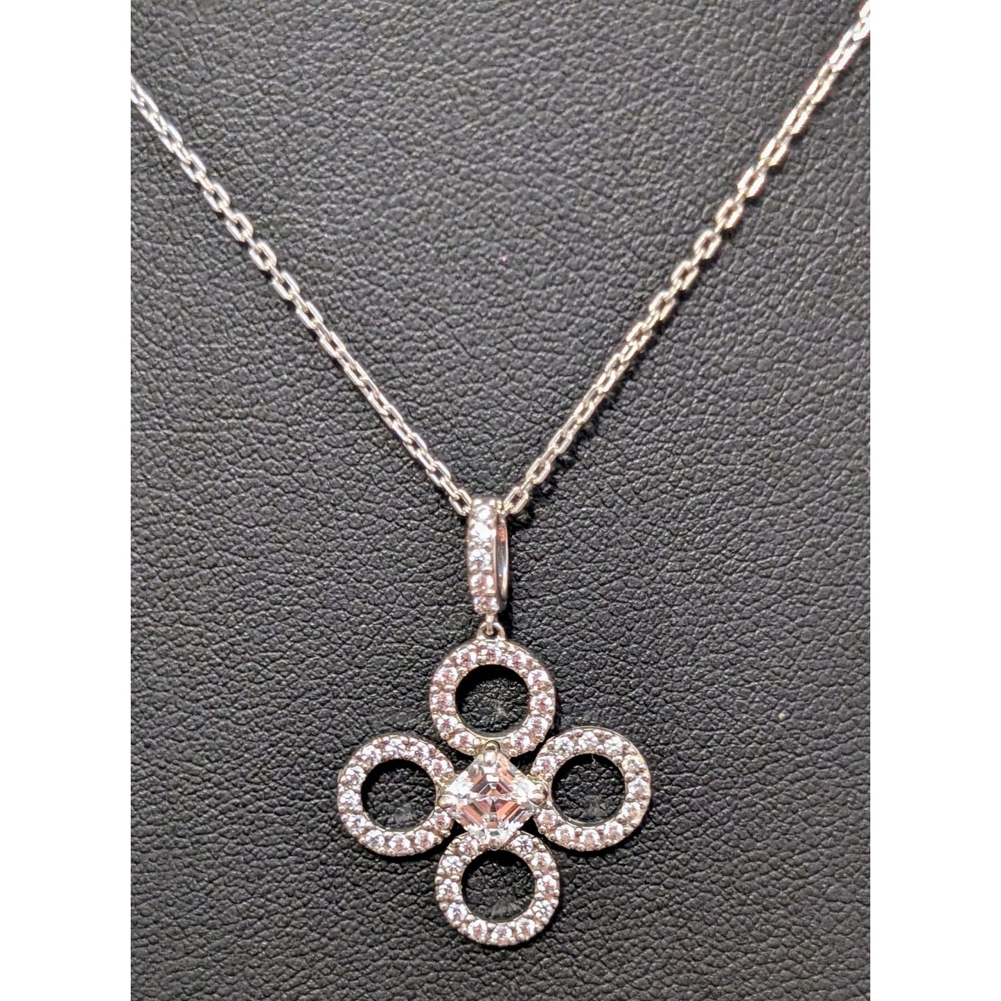 Signed Daniel K DANI 'Clover' Drop Sterling Silver Earrings & Necklace Set