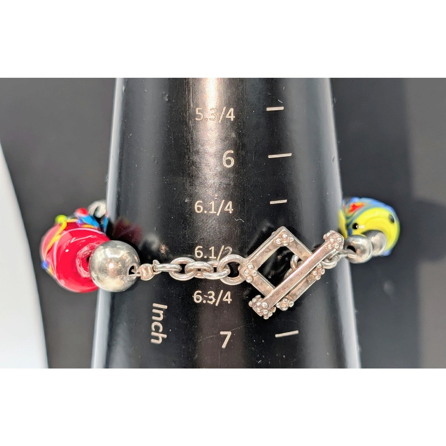 SILPADA Lampwork Art Glass Bead 925 Sterling Silver Toggle Clasp Bracelet