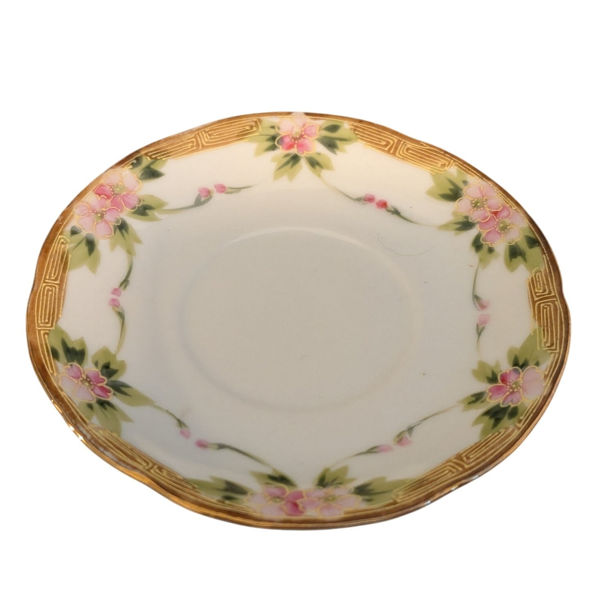 Antique Hand Painted Nippon Chocolate Cup and Saucer Rising Sun Mark