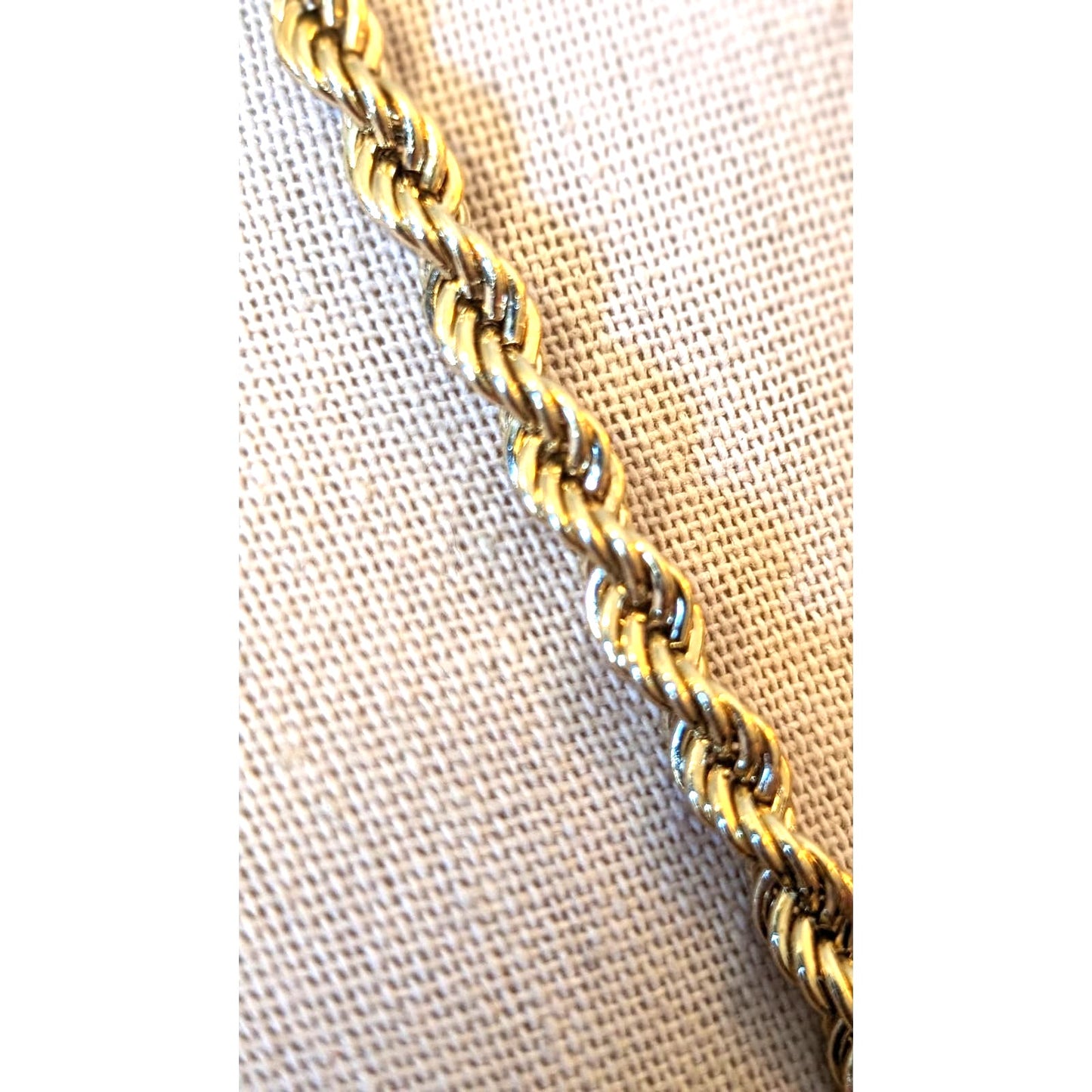Vintage Monet Gold Tone 5mm Rope Chain 27" Necklace W/ Sister Clasp