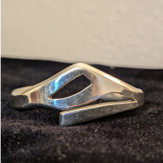 Taxco 925 Mexico Sterling Silver Modernist Cuff Bracelet