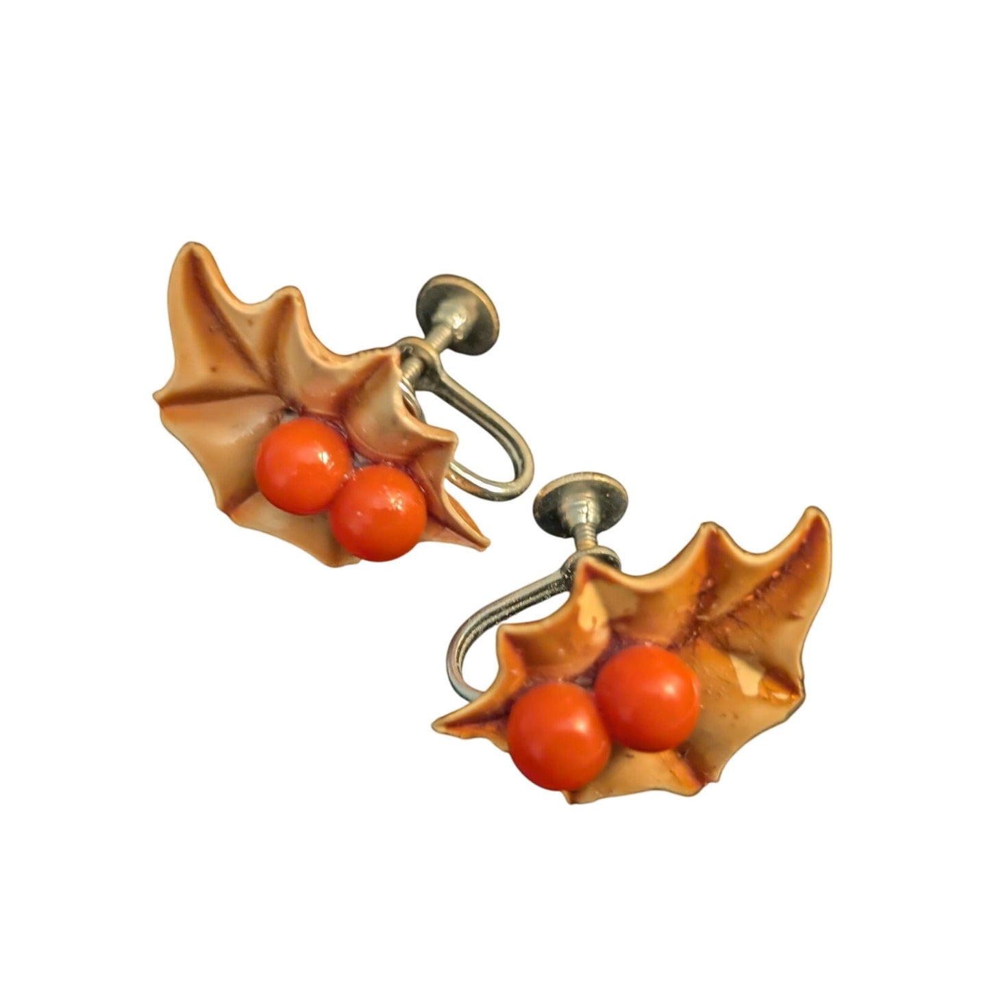 Lot of Three Pair of Vintage Clip On Screw On Christmas Earrings