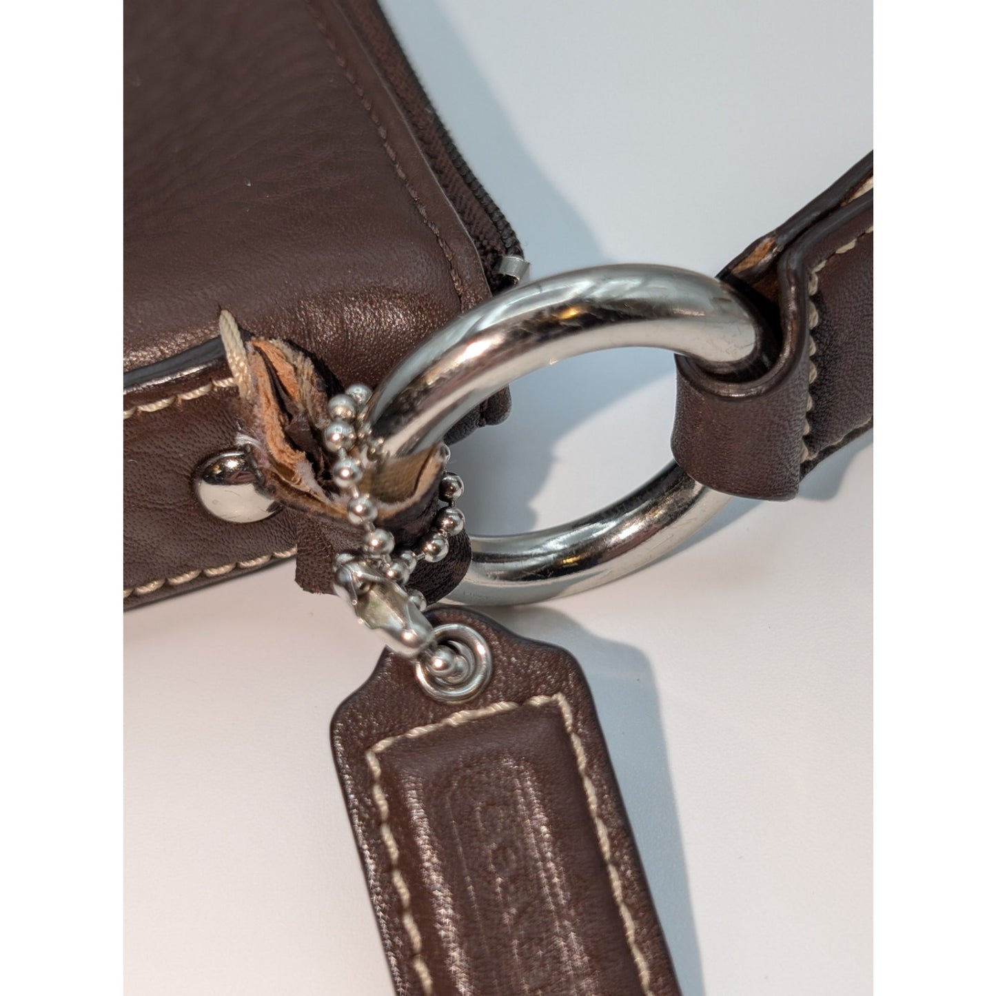 Coach Hamilton Brown Pebbled Leather Swingpack Crossbody Shoulder Bag