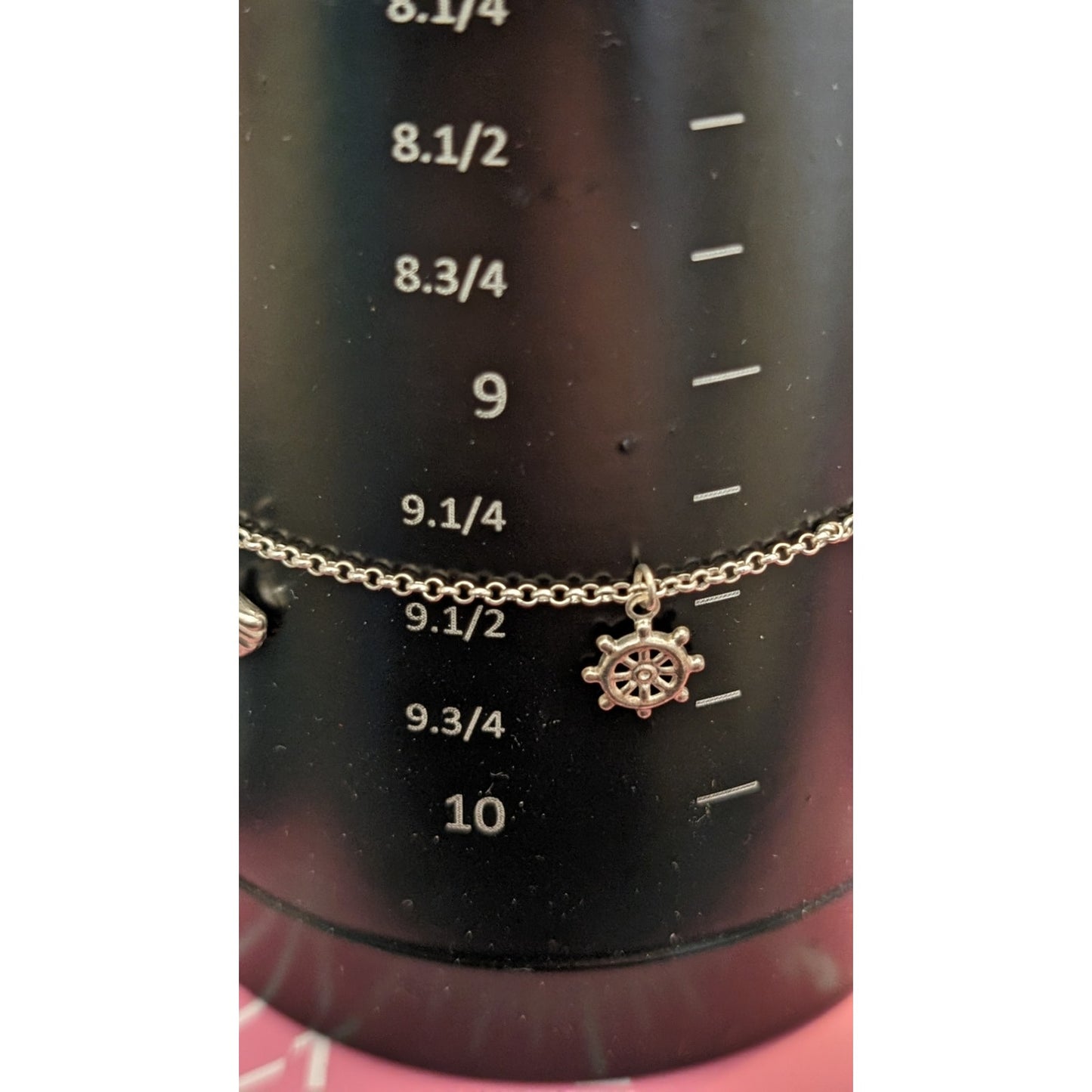 Seaworthy Nautical Marked 925 Sterling Silver Charm Ankle Bracelet