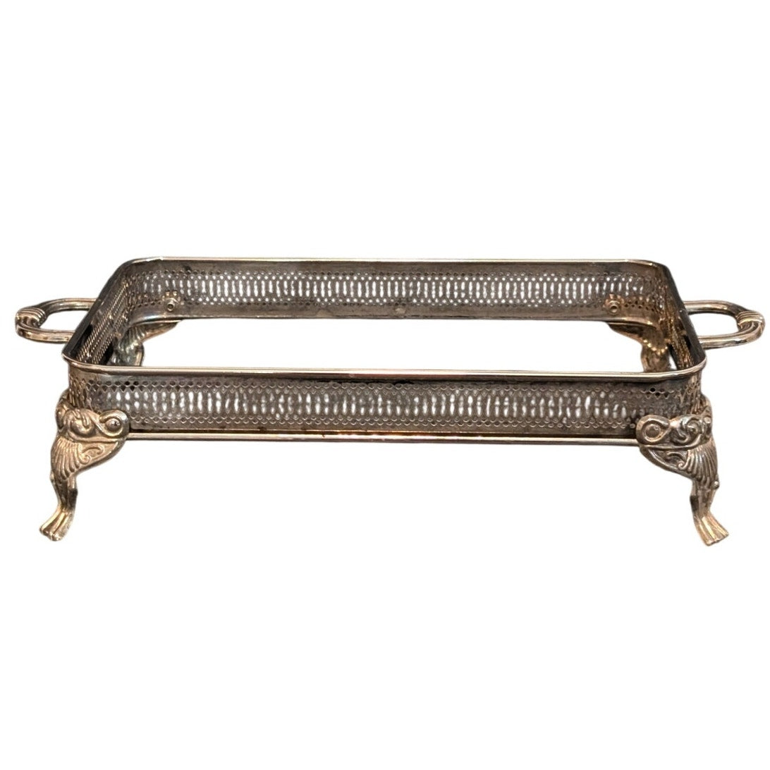 Vintage Silver Plated Casserole Dish Stand Upcycle Repurpose