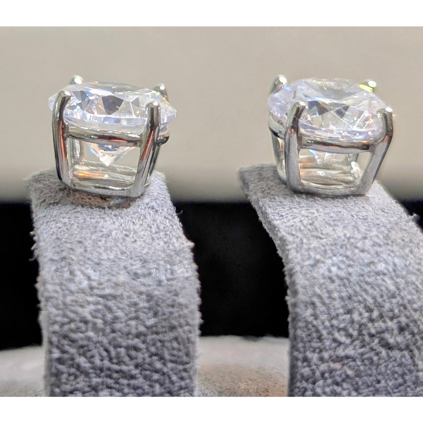 925 Sterling Silver Large CZ Post Basket Set Stud Earrings