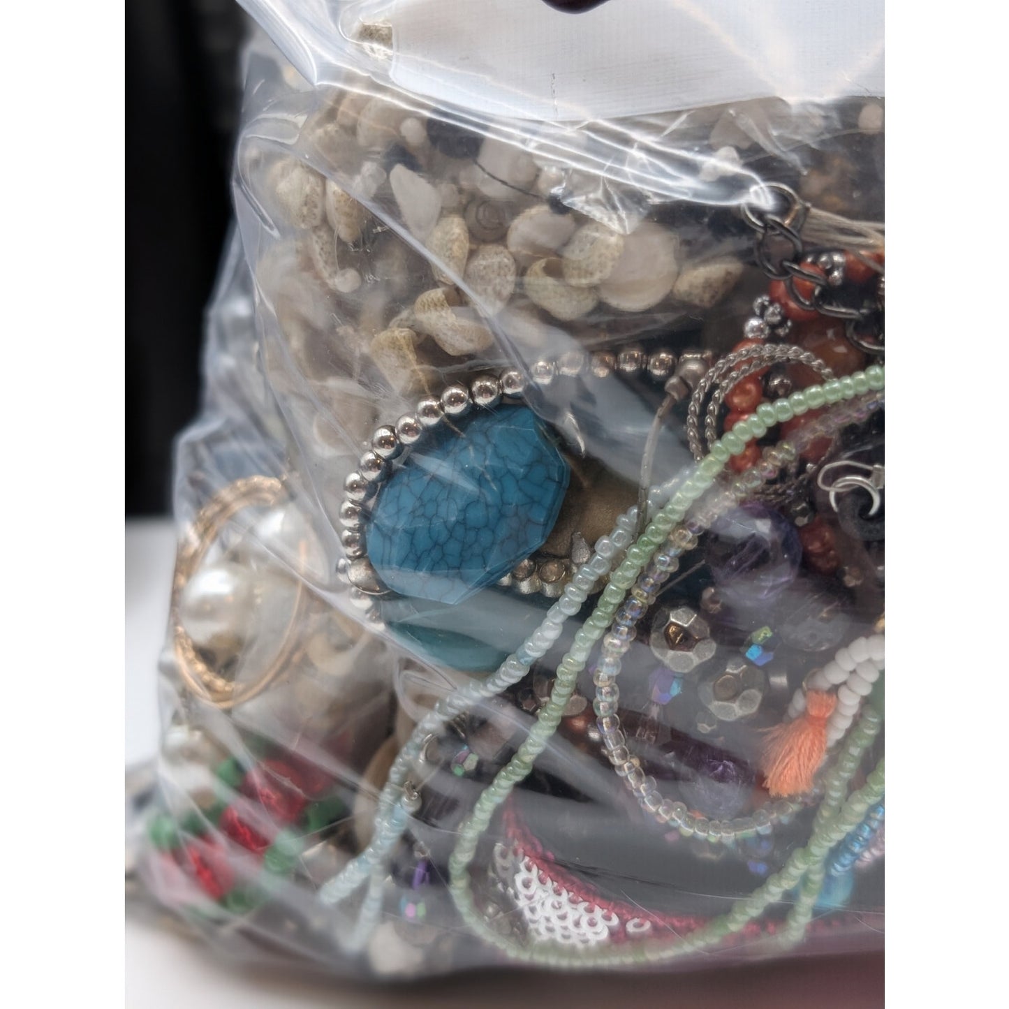 Jewelry Lot Zuri Repurpose Bag Over 4 Pounds Beads & Possible Wearable Pieces