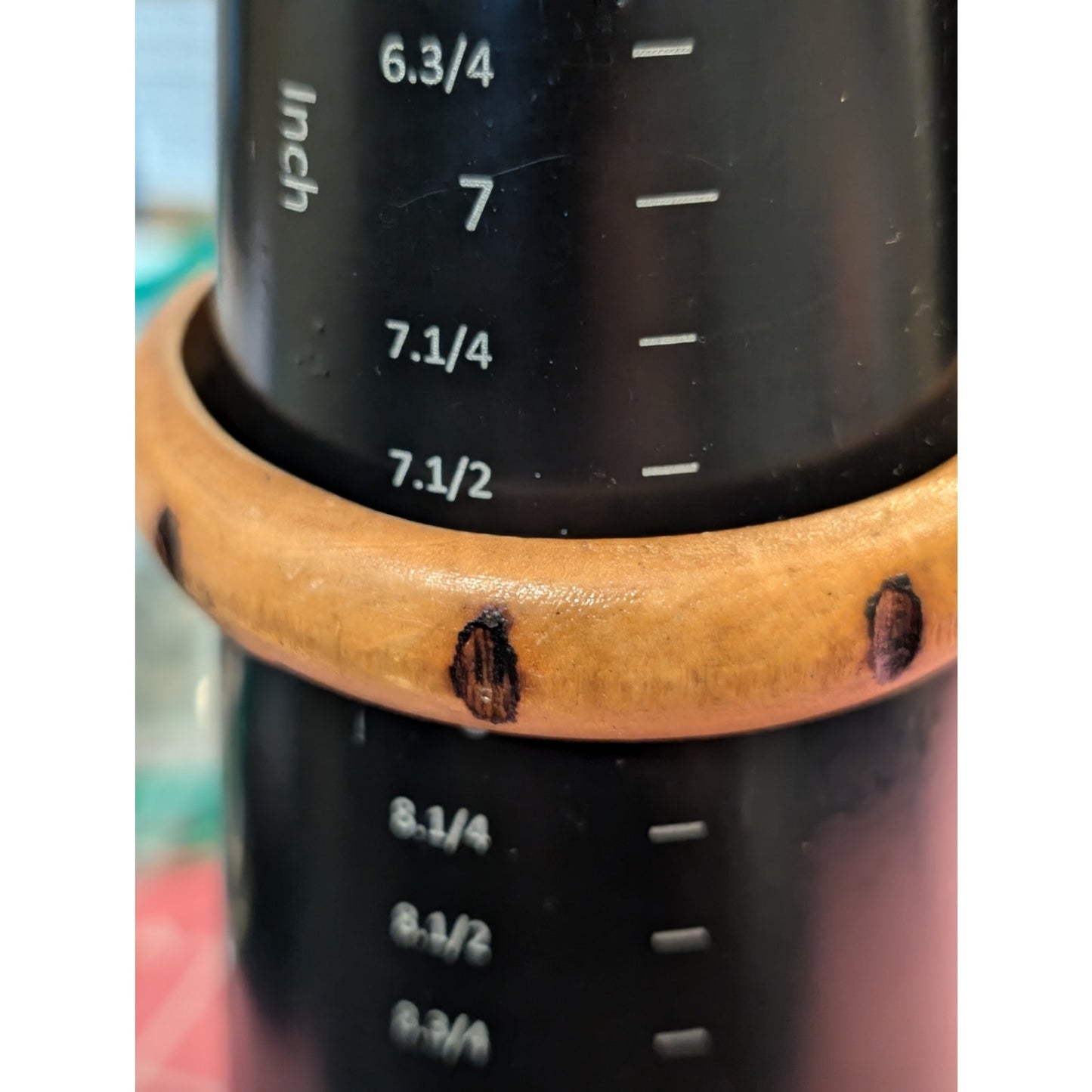 Vintage Chunky Wooden Cuff & Light Notched Wooden Bangle Bracelet