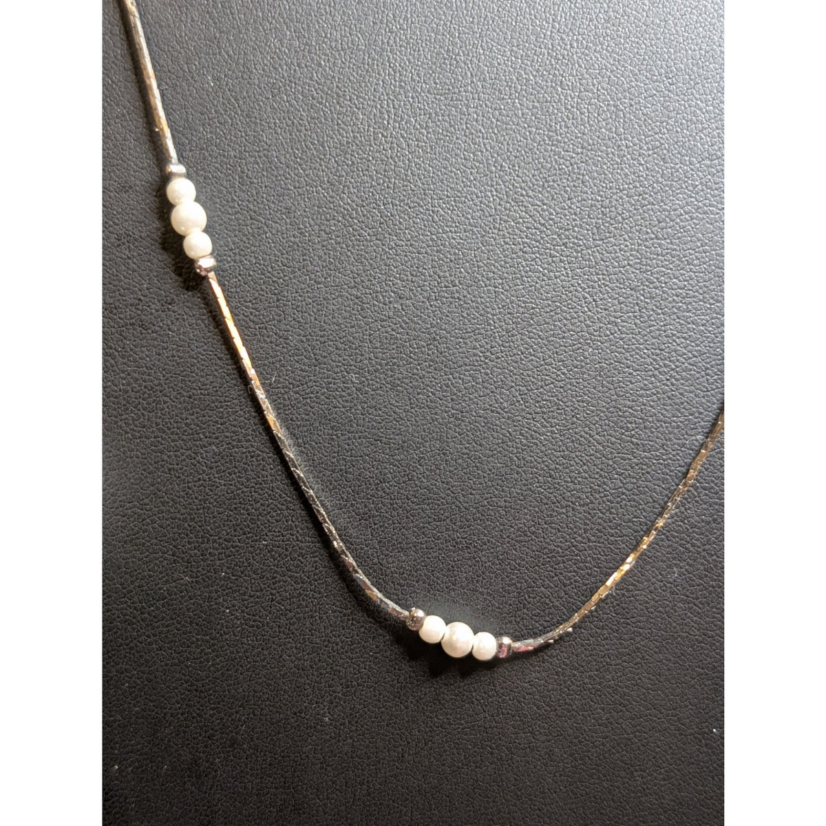 Lot of Three Layered Coordinating Pearl Crystal Bead Chain Necklaces