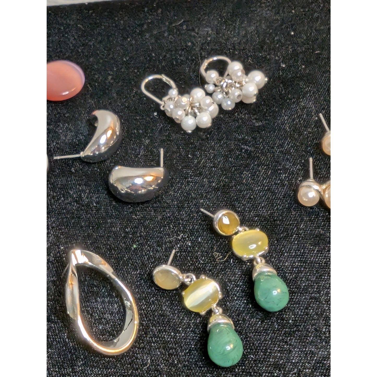 Ten Pair of Silver Tone Earring Jewelry Lot