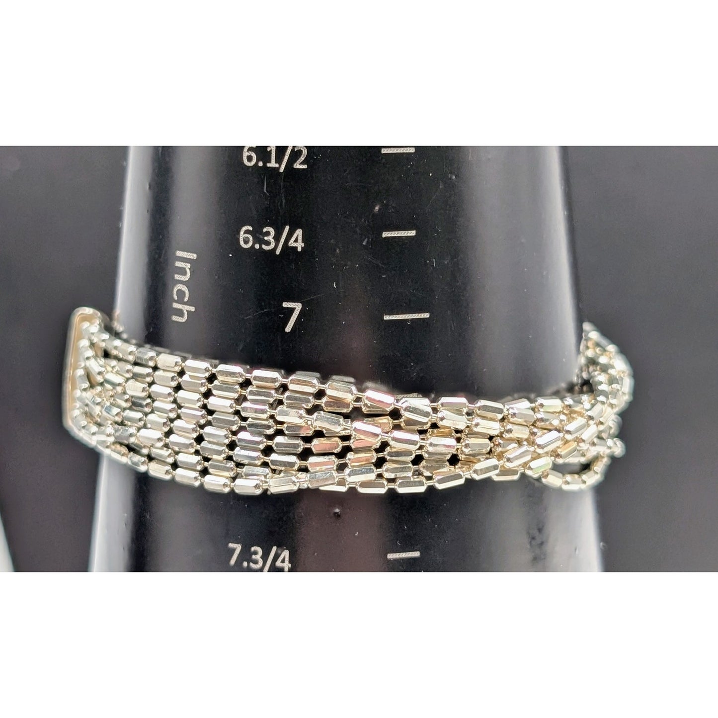 Milor Italy 925 Sterling Silver 8 Strand Chain Link Large Lobster Claw Bracelet