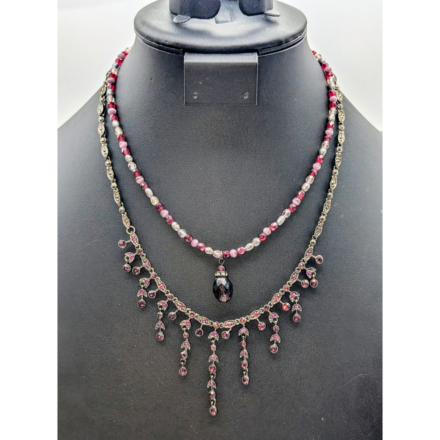 Mixed Lot of Crystal Rhinestone Bead 2 Necklaces 2 Bracelets & Dangle Earrings